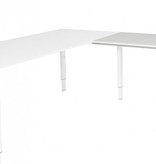 Domino aanbouwtafel, hoogte instelbaar (62-85cm) met 80x60cm 'zwevend' 20mm blad en N-poot frame