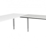 Domino aanbouwtafel, hoogte instelbaar (62-85cm) met 120x60cm 'zwevend' 20mm blad en N-poot frame