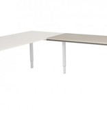 Domino aanbouwtafel, hoogte instelbaar (62-85cm) met 120x60cm 'zwevend' 20mm blad en N-poot frame