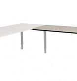 Domino aanbouwtafel, hoogte instelbaar (62-85cm) met 120x60cm 'zwevend' 20mm blad en N-poot frame