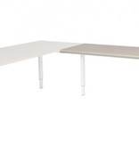 Domino aanbouwtafel, hoogte instelbaar (62-85cm) met 120x60cm 'zwevend' 20mm blad en N-poot frame