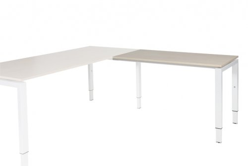 Domino aanbouwtafel, hoogte instelbaar (62-85cm) met 120x60cm 'zwevend' 20mm blad en N-poot frame