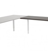 Domino aanbouwtafel, hoogte instelbaar (62-85cm) met 120x60cm 'zwevend' 20mm blad en N-poot frame