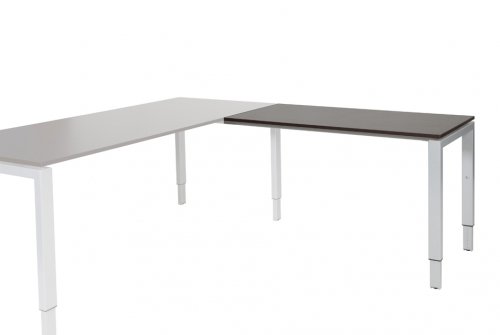 Domino aanbouwtafel, hoogte instelbaar (62-85cm) met 120x60cm 'zwevend' 20mm blad en N-poot frame