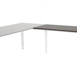 Domino aanbouwtafel, hoogte instelbaar (62-85cm) met 120x60cm 'zwevend' 20mm blad en N-poot frame