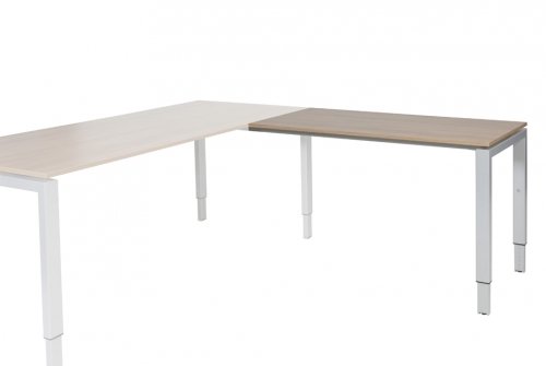 Domino aanbouwtafel, hoogte instelbaar (62-85cm) met 120x60cm 'zwevend' 20mm blad en N-poot frame