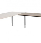 Domino aanbouwtafel, hoogte instelbaar (62-85cm) met 120x60cm 'zwevend' 20mm blad en N-poot frame