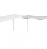 Domino aanbouwtafel, hoogte instelbaar (62-85cm) met 120x60cm 'zwevend' 20mm blad en N-poot frame