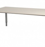 Domino vergadertafel, hoogte instelbaar (62-85cm) met 180x100cm 'zwevend' 20mm blad en N-poot frame