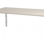 Domino vergadertafel, hoogte instelbaar (62-85cm) met 180x100cm 'zwevend' 20mm blad en N-poot frame