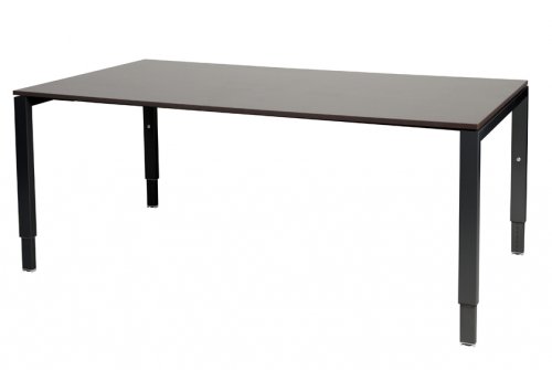 Domino vergadertafel, hoogte instelbaar (62-85cm) met 180x100cm 'zwevend' 20mm blad en N-poot frame