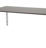 Domino vergadertafel, hoogte instelbaar (62-85cm) met 180x100cm 'zwevend' 20mm blad en N-poot frame