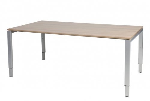 Domino vergadertafel, hoogte instelbaar (62-85cm) met 180x100cm 'zwevend' 20mm blad en N-poot frame