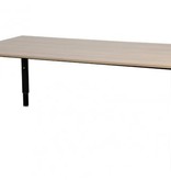 Domino vergadertafel, hoogte instelbaar (62-85cm) met 180x100cm 'zwevend' 20mm blad en N-poot frame
