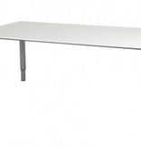 Domino vergadertafel, hoogte instelbaar (62-85cm) met 180x100cm 'zwevend' 20mm blad en N-poot frame
