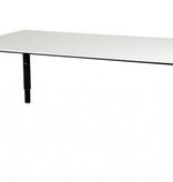 Domino vergadertafel, hoogte instelbaar (62-85cm) met 180x100cm 'zwevend' 20mm blad en N-poot frame