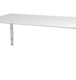 Domino vergadertafel, hoogte instelbaar (62-85cm) met 180x100cm 'zwevend' 20mm blad en N-poot frame
