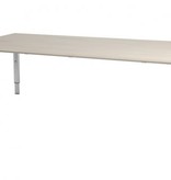 Domino vergadertafel, hoogte instelbaar (62-85cm) met 200x100cm 'zwevend' 20mm blad en N-poot frame