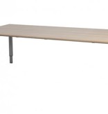 Domino vergadertafel, hoogte instelbaar (62-85cm) met 200x100cm 'zwevend' 20mm blad en N-poot frame