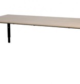 Domino vergadertafel, hoogte instelbaar (62-85cm) met 200x100cm 'zwevend' 20mm blad en N-poot frame