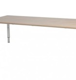 Domino vergadertafel, hoogte instelbaar (62-85cm) met 200x100cm 'zwevend' 20mm blad en N-poot frame