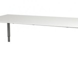 Domino vergadertafel, hoogte instelbaar (62-85cm) met 220x100cm 'zwevend' 20mm blad en N-poot frame