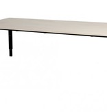 Domino vergadertafel, hoogte instelbaar (62-85cm) met 220x100cm 'zwevend' 20mm blad en N-poot frame
