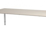 Domino vergadertafel, hoogte instelbaar (62-85cm) met 220x100cm 'zwevend' 20mm blad en N-poot frame