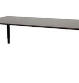 Domino vergadertafel, hoogte instelbaar (62-85cm) met 220x100cm 'zwevend' 20mm blad en N-poot frame