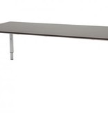 Domino vergadertafel, hoogte instelbaar (62-85cm) met 220x100cm 'zwevend' 20mm blad en N-poot frame