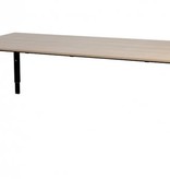 Domino vergadertafel, hoogte instelbaar (62-85cm) met 220x100cm 'zwevend' 20mm blad en N-poot frame