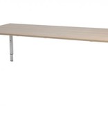 Domino vergadertafel, hoogte instelbaar (62-85cm) met 220x100cm 'zwevend' 20mm blad en N-poot frame