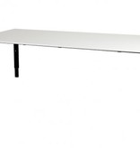 Domino vergadertafel, hoogte instelbaar (62-85cm) met 220x100cm 'zwevend' 20mm blad en N-poot frame