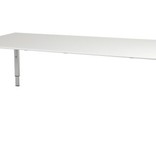 Domino vergadertafel, hoogte instelbaar (62-85cm) met 220x100cm 'zwevend' 20mm blad en N-poot frame