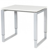 Domino Plus bureau, hoogte instelbaar (62-85cm) met 80x60cm 'zwevend' 20mm blad en O-poot frame