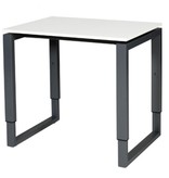Domino Plus bureau, hoogte instelbaar (62-85cm) met 80x60cm 'zwevend' 20mm blad en O-poot frame