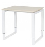 Domino Plus bureau, hoogte instelbaar (62-85cm) met 80x60cm 'zwevend' 20mm blad en O-poot frame