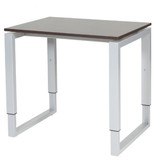 Domino Plus bureau, hoogte instelbaar (62-85cm) met 80x60cm 'zwevend' 20mm blad en O-poot frame