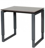 Domino Plus bureau, hoogte instelbaar (62-85cm) met 80x60cm 'zwevend' 20mm blad en O-poot frame