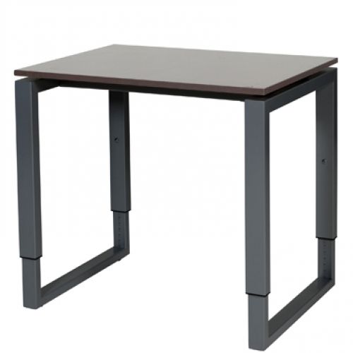 Domino Plus bureau, hoogte instelbaar (62-85cm) met 80x60cm 'zwevend' 20mm blad en O-poot frame