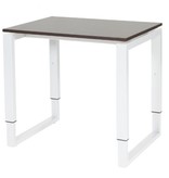 Domino Plus bureau, hoogte instelbaar (62-85cm) met 80x60cm 'zwevend' 20mm blad en O-poot frame