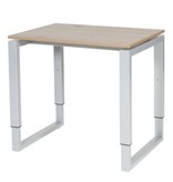 Domino Plus bureau, hoogte instelbaar (62-85cm) met 80x60cm 'zwevend' 20mm blad en O-poot frame