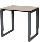 Domino Plus bureau, hoogte instelbaar (62-85cm) met 80x60cm 'zwevend' 20mm blad en O-poot frame