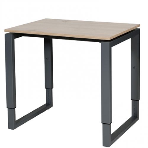 Schaffenburg Domino Plus bureau, hoogte instelbaar (62-85cm) met 80x60cm 'zwevend' 20mm blad en O-poot frame