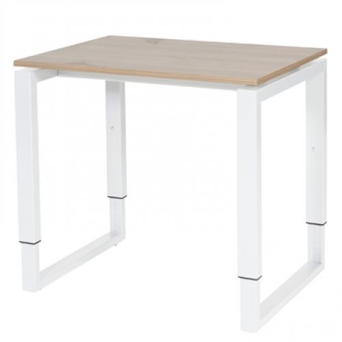 Domino Plus bureau, hoogte instelbaar (62-85cm) met 80x60cm 'zwevend' 20mm blad en O-poot frame