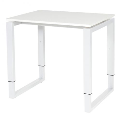 Domino Plus bureau, hoogte instelbaar (62-85cm) met 80x60cm 'zwevend' 20mm blad en O-poot frame