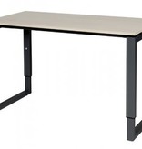 Domino Plus bureau, hoogte instelbaar (62-85cm) met 120x60cm 'zwevend' 20mm blad en O-poot frame