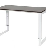 Domino Plus bureau, hoogte instelbaar (62-85cm) met 120x60cm 'zwevend' 20mm blad en O-poot frame