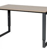 Domino Plus bureau, hoogte instelbaar (62-85cm) met 120x60cm 'zwevend' 20mm blad en O-poot frame