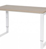 Domino Plus bureau, hoogte instelbaar (62-85cm) met 120x60cm 'zwevend' 20mm blad en O-poot frame